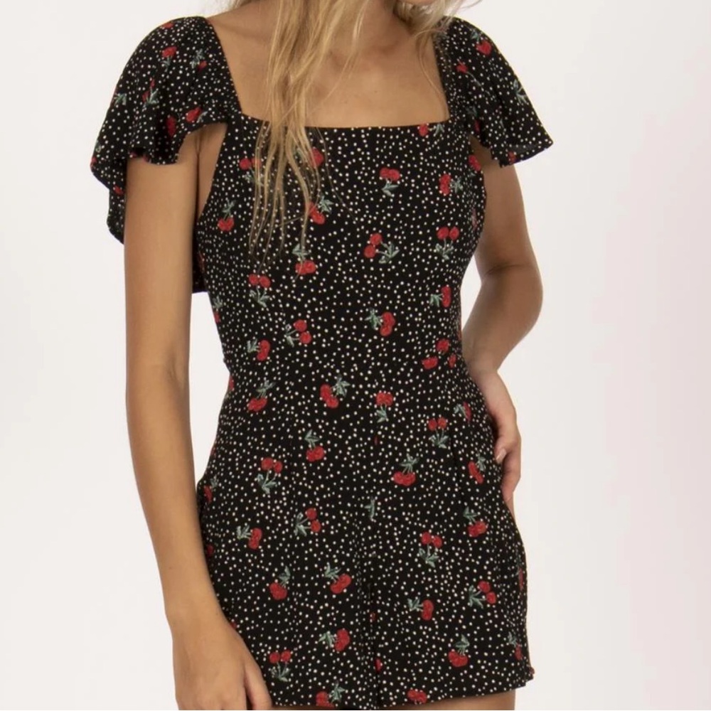 Amuse Society x Revolve Black Cherry Romper Playsuit - Picture 2 of 8